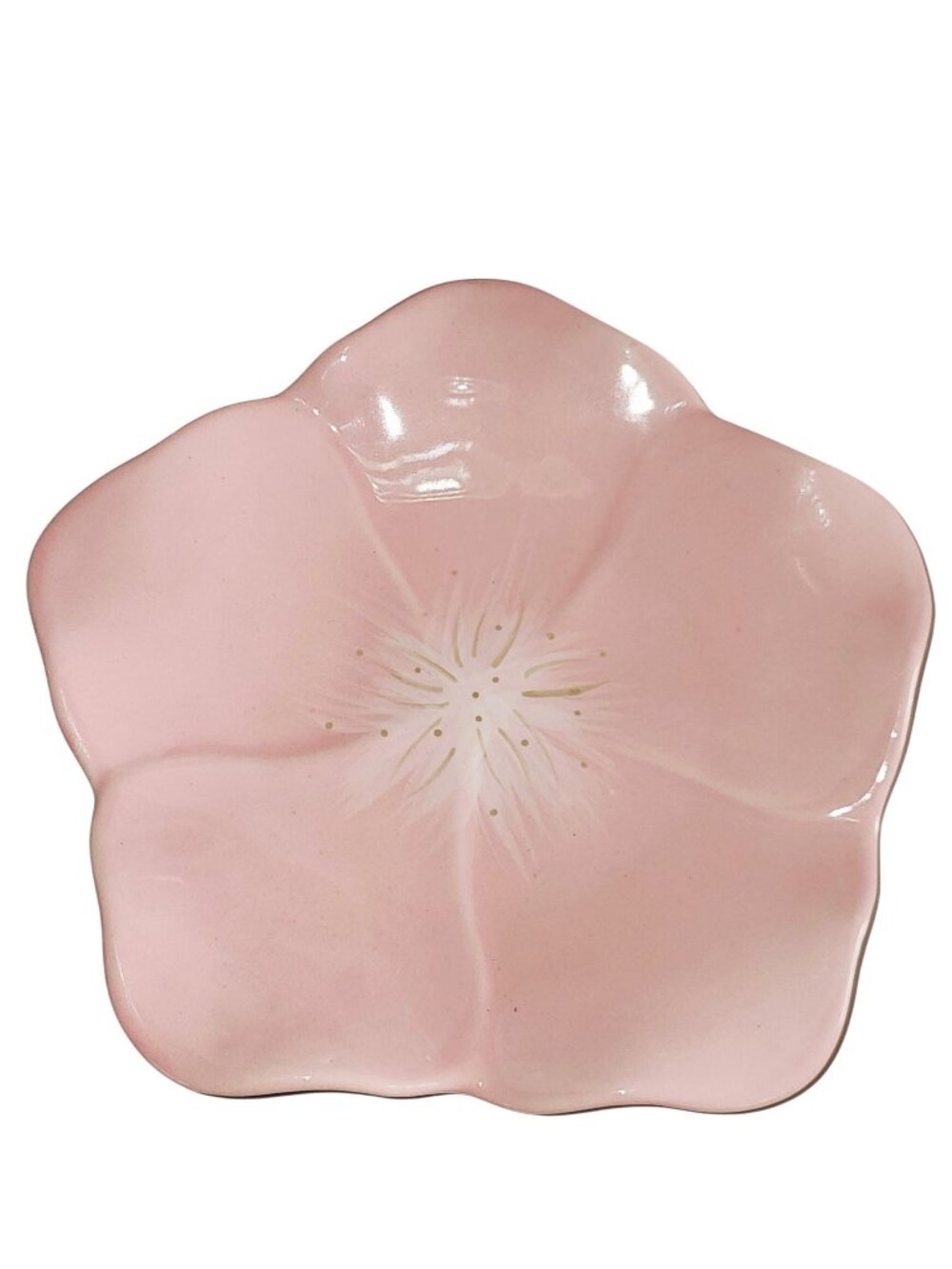 Princess House Pink Floral Plate 8.5" flower shape cottage core farmhouse 1980s